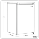 Baridi DH250  55cm Undercounter Freezer with Adjustable Thermostat 85L - White