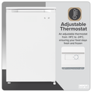Baridi DH250  55cm Undercounter Freezer with Adjustable Thermostat 85L - White