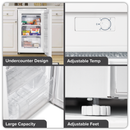Baridi DH250  55cm Undercounter Freezer with Adjustable Thermostat 85L - White