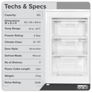 Baridi DH250  55cm Undercounter Freezer with Adjustable Thermostat 85L - White