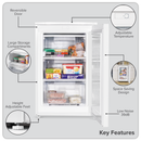 Baridi DH250  55cm Undercounter Freezer with Adjustable Thermostat 85L - White