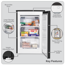 Baridi DH251  55cm Undercounter Freezer with Adjustable Thermostat, 85L - Black