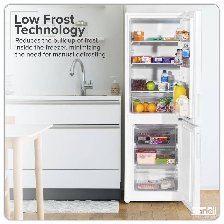 Baridi DH252  70/30 Low Frost Fridge Freezer 157L Capacity - White