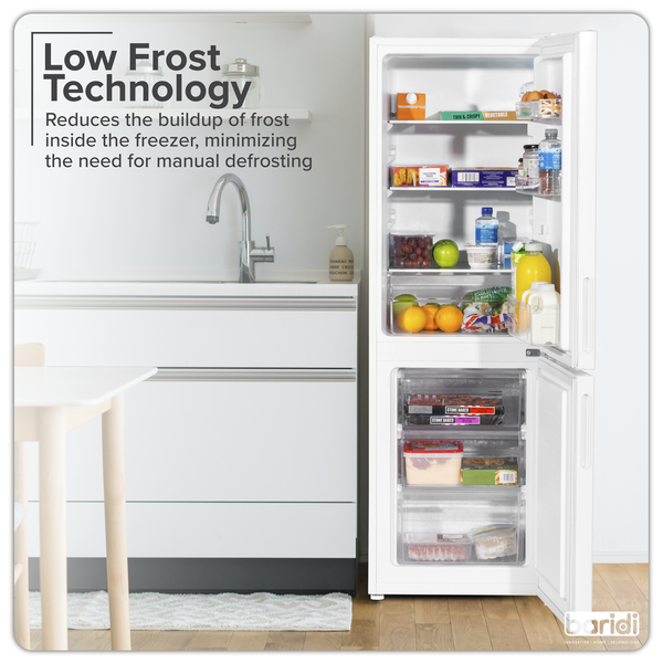 Baridi DH252  70/30 Low Frost Fridge Freezer 157L Capacity - White