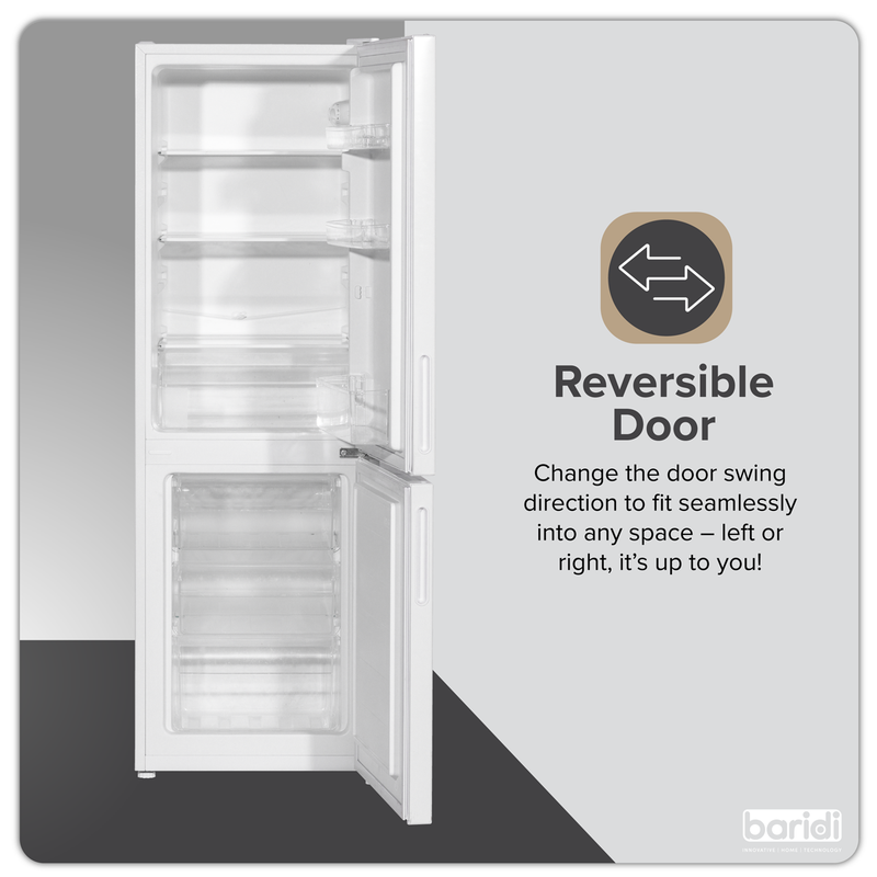Baridi DH252  70/30 Low Frost Fridge Freezer 157L Capacity - White