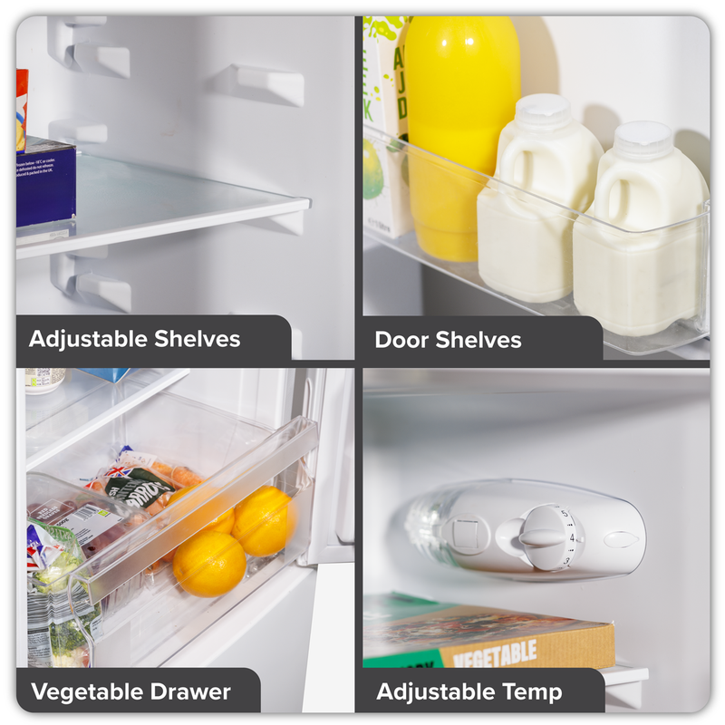 Baridi DH252  70/30 Low Frost Fridge Freezer 157L Capacity - White