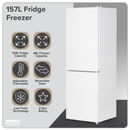 Baridi DH252  70/30 Low Frost Fridge Freezer 157L Capacity - White