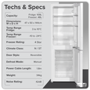 Baridi DH252  70/30 Low Frost Fridge Freezer 157L Capacity - White