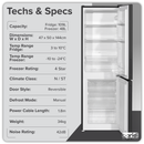 Baridi DH253  47cm 70/30 Fridge Freezer, 157L Capacity Low Frost