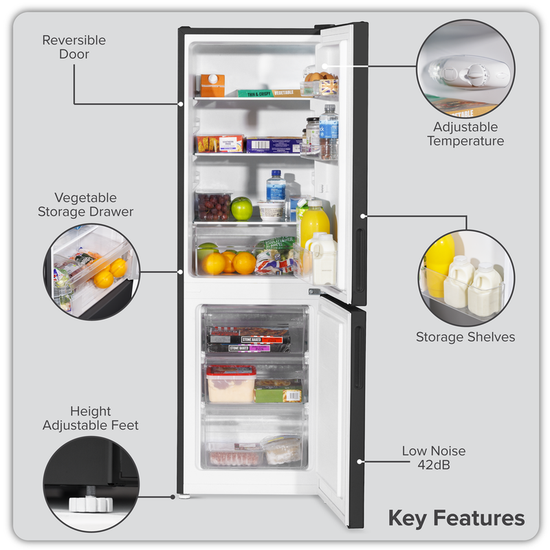 Baridi DH253  47cm 70/30 Fridge Freezer, 157L Capacity Low Frost