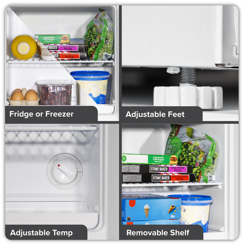 Baridi DH254  Mini Tabletop Fridge/Freezer, 31L Capacity - White