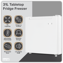 Baridi DH254  Mini Tabletop Fridge/Freezer, 31L Capacity - White