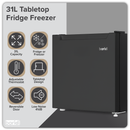 Baridi DH255  Mini Tabletop Fridge/Freezer, 31L Capacity - Black