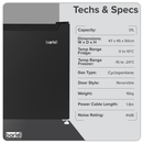 Baridi DH255  Mini Tabletop Fridge/Freezer, 31L Capacity - Black