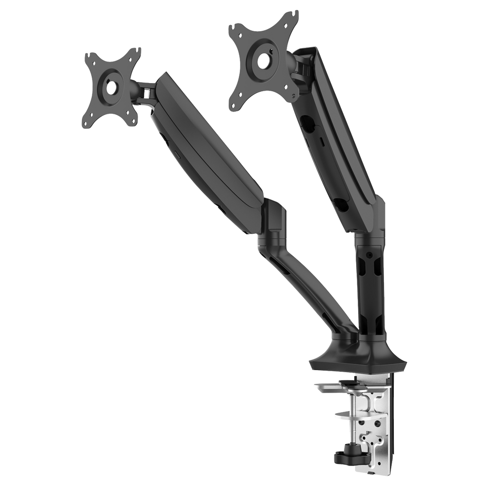 Dellonda DH25  Adjustable Double Monitor Arm with 360 degree Rotation - Black