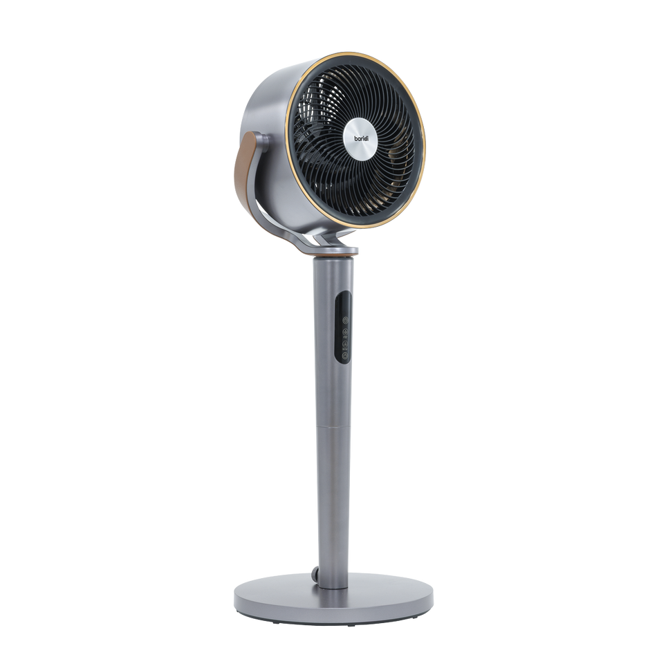 Baridi DH264 12" Pedestal Fan with Remote Control, Back Light & 12hr Timer - Grey
