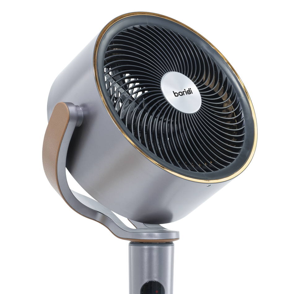 Baridi DH264 12" Pedestal Fan with Remote Control, Back Light & 12hr Timer - Grey