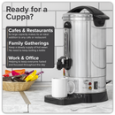 Baridi DH269  Hot Water Boiler/Tea Urn 10L Capacity, Stainless Steel