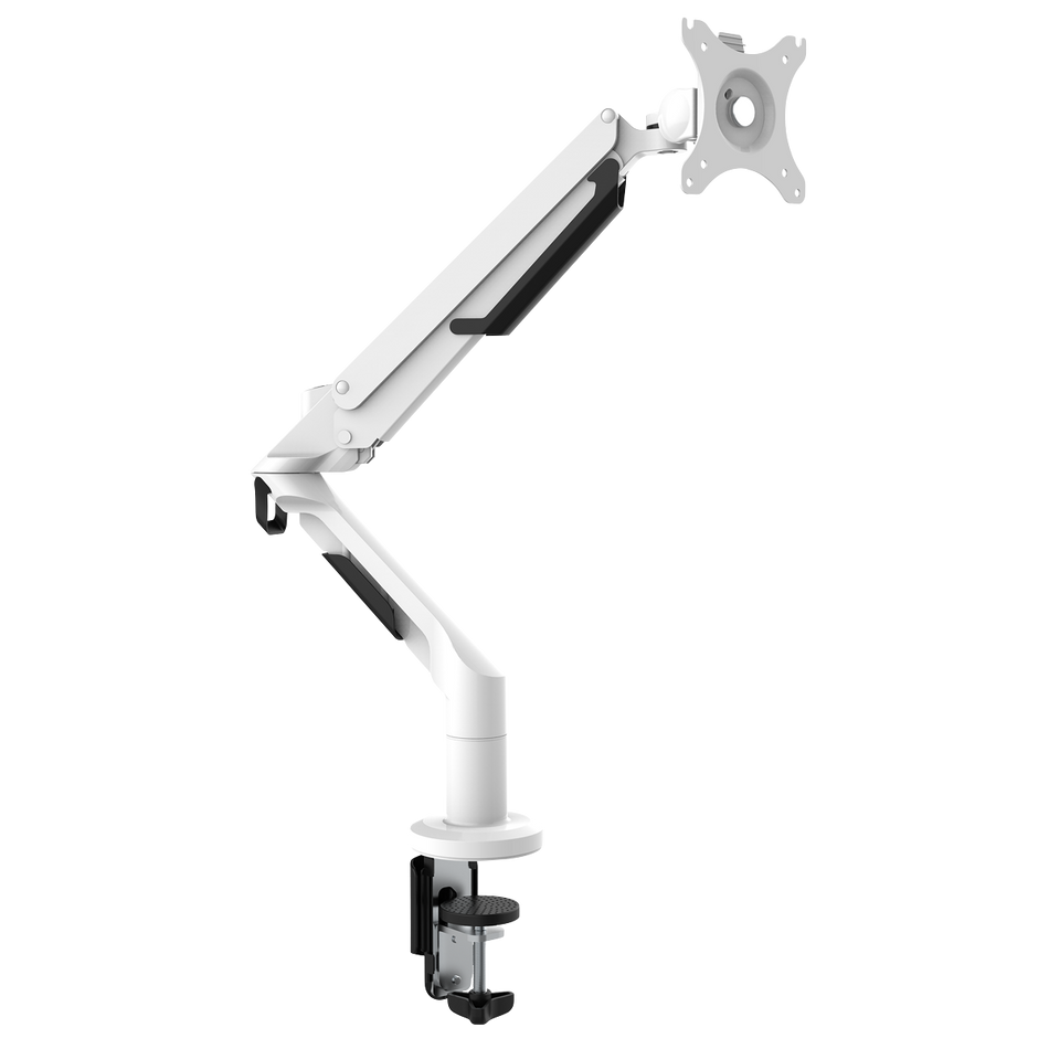 Dellonda DH26  Adjustable Single Monitor Arm with 360 degree Rotation - White