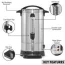 Baridi DH270  Hot Water Boiler, Tea Urn, 20L Capacity, Stainless Steel