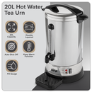 Baridi DH270  Hot Water Boiler, Tea Urn, 20L Capacity, Stainless Steel