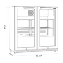 Baridi DH272  Hinged Double Door, Back Bar Drinks Fridge/Cooler, 190L Capacity