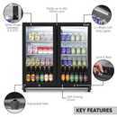 Baridi DH272  Hinged Double Door, Back Bar Drinks Fridge/Cooler, 190L Capacity