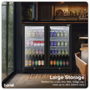 Baridi DH272  Hinged Double Door, Back Bar Drinks Fridge/Cooler, 190L Capacity