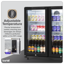 Baridi DH272  Hinged Double Door, Back Bar Drinks Fridge/Cooler, 190L Capacity