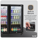 Baridi DH272  Hinged Double Door, Back Bar Drinks Fridge/Cooler, 190L Capacity