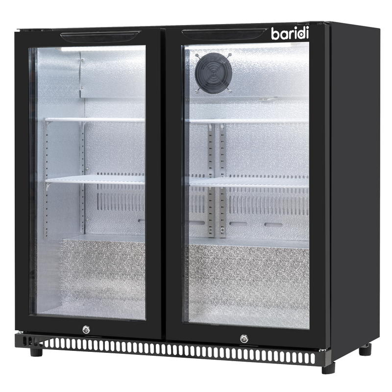 Baridi DH272  Hinged Double Door, Back Bar Drinks Fridge/Cooler, 190L Capacity