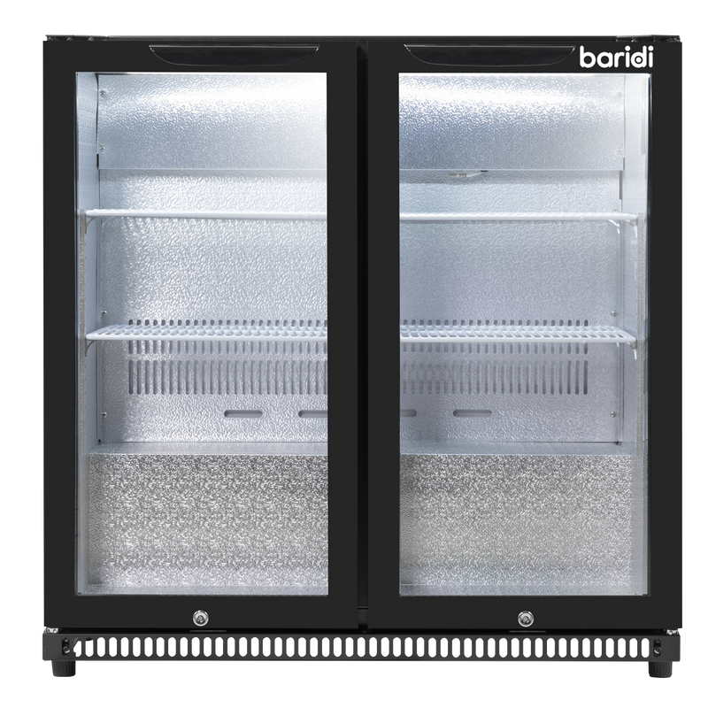 Baridi DH272  Hinged Double Door, Back Bar Drinks Fridge/Cooler, 190L Capacity