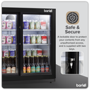 Baridi DH273  Back Bar Drinks Fridge/Cooler with Double Sliding Doors, 190L Capacity