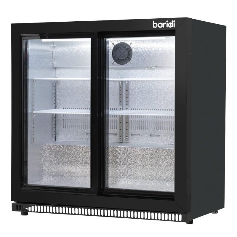 Baridi DH273  Back Bar Drinks Fridge/Cooler with Double Sliding Doors, 190L Capacity