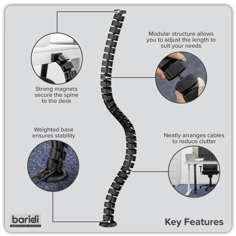 SEALEY DH275 Dellonda Flexible Cable Management System, Magnetic 1.3m