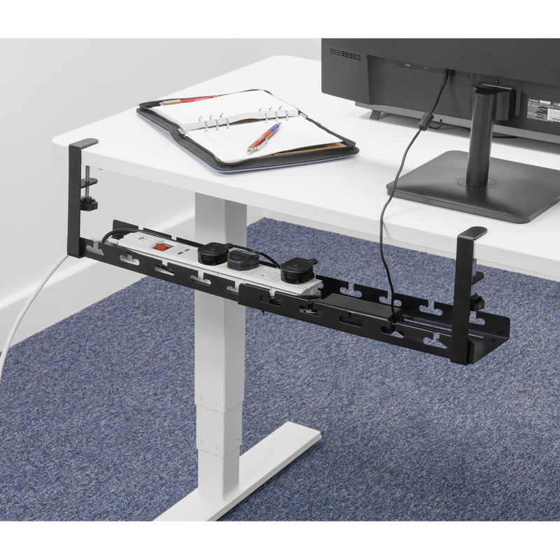 SEALEY DH276 Dellonda Extendable Cable Management Tray 435/730 x 130 x 190 - Black