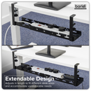 SEALEY DH276 Dellonda Extendable Cable Management Tray 435/730 x 130 x 190 - Black