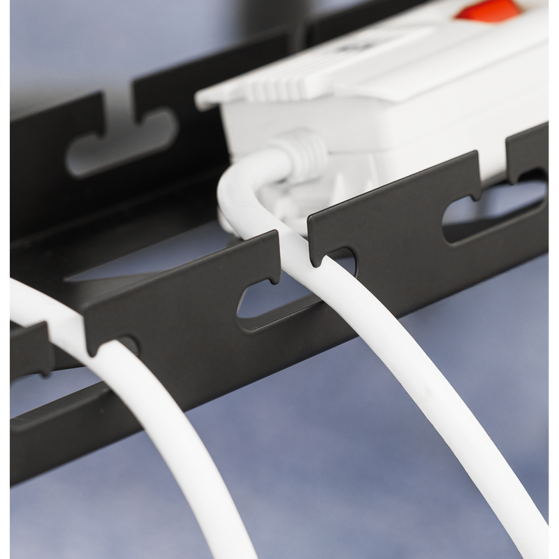 SEALEY DH276 Dellonda Extendable Cable Management Tray 435/730 x 130 x 190 - Black