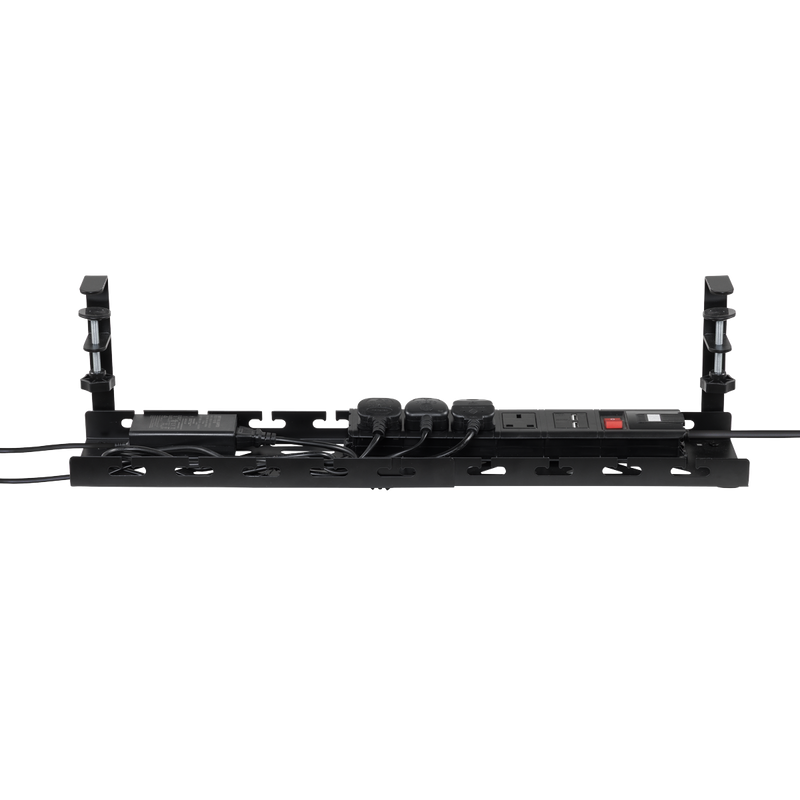 SEALEY DH276 Dellonda Extendable Cable Management Tray 435/730 x 130 x 190 - Black