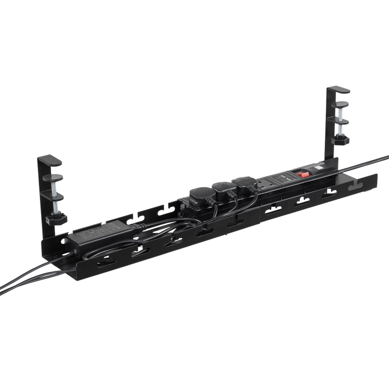 SEALEY DH276 Dellonda Extendable Cable Management Tray 435/730 x 130 x 190 - Black