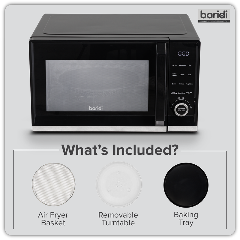 SEALEY DH277 Baridi 7-in-1 Air Fryer Microwave & Grill, 28L Capacity - Black