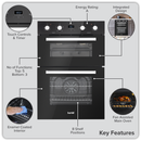 SEALEY DH278 72cm Built-Under Double Oven, 74L Capacity, Energy Rating A - Black