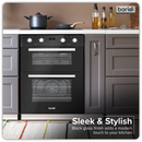 SEALEY DH278 72cm Built-Under Double Oven, 74L Capacity, Energy Rating A - Black
