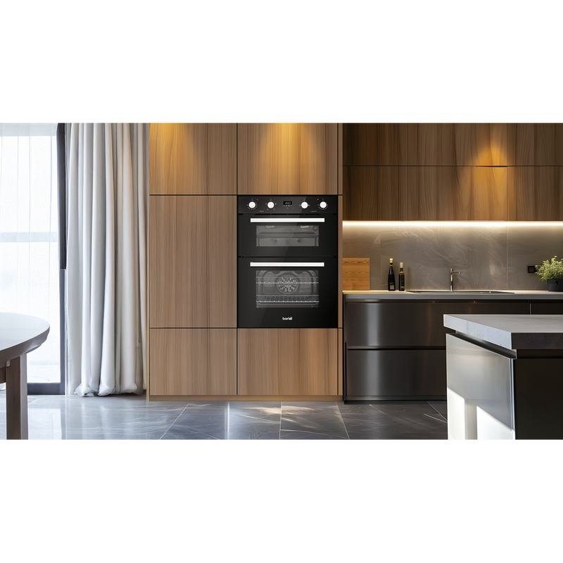 SEALEY DH278 72cm Built-Under Double Oven, 74L Capacity, Energy Rating A - Black