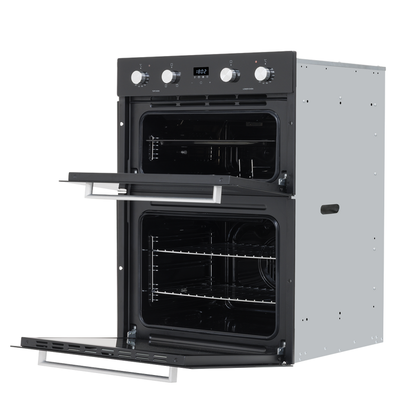 SEALEY DH278 72cm Built-Under Double Oven, 74L Capacity, Energy Rating A - Black