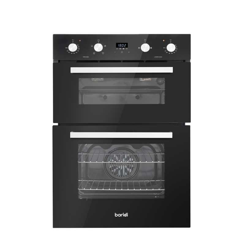 SEALEY DH278 72cm Built-Under Double Oven, 74L Capacity, Energy Rating A - Black