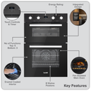 SEALEY DH279 90cm Built-In Double Oven, 88L Capacity, Energy Rating A - Black