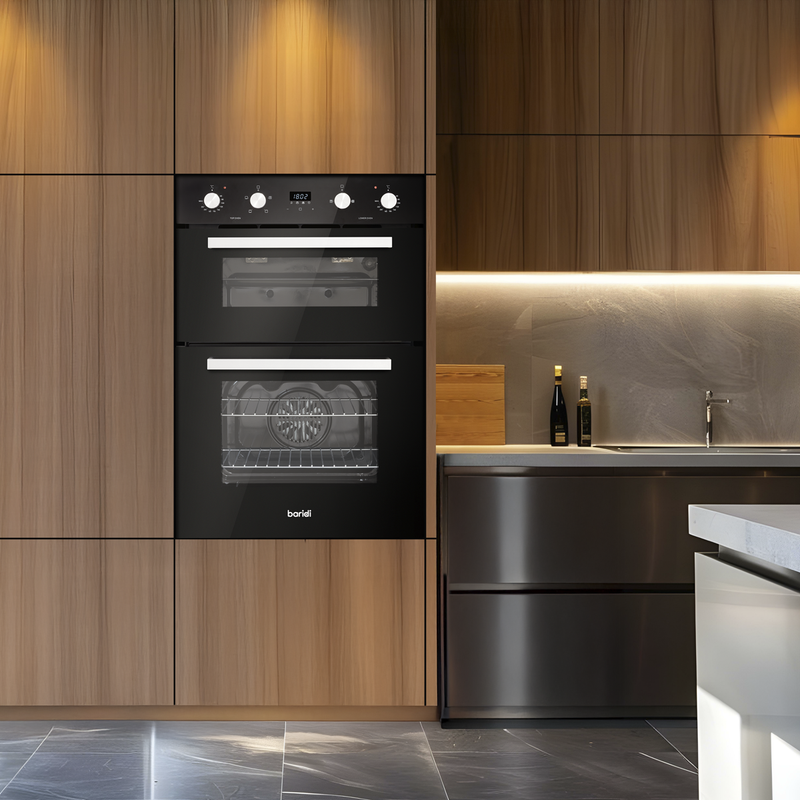 SEALEY DH279 90cm Built-In Double Oven, 88L Capacity, Energy Rating A - Black