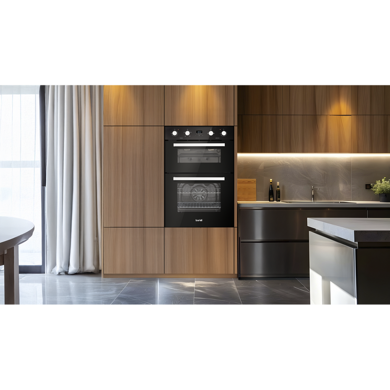 SEALEY DH279 90cm Built-In Double Oven, 88L Capacity, Energy Rating A - Black