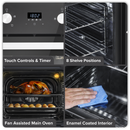 SEALEY DH279 90cm Built-In Double Oven, 88L Capacity, Energy Rating A - Black